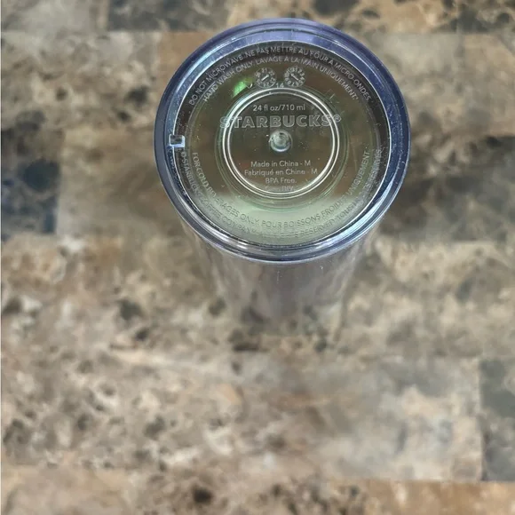 Starbucks Iridescent Tumbler 24 oz Rainbow Marbled Cold Cup Reusable Straw New - Picture 3 of 4